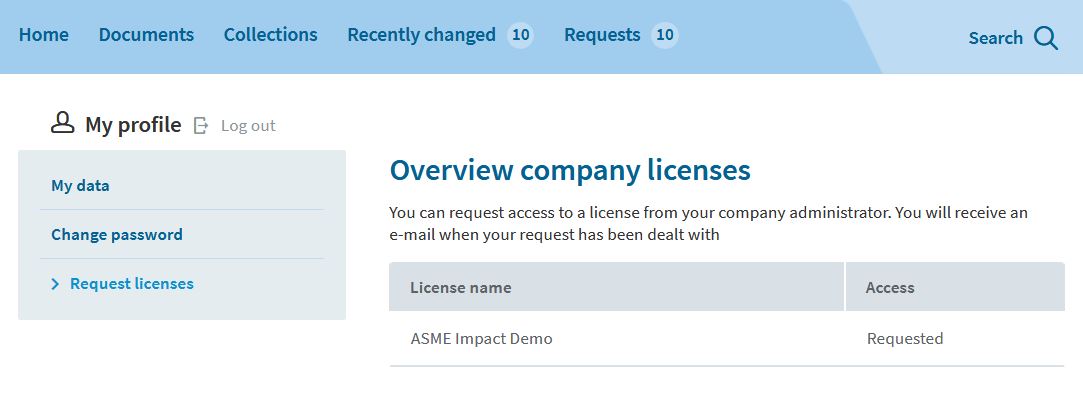 License requests_company licences overview